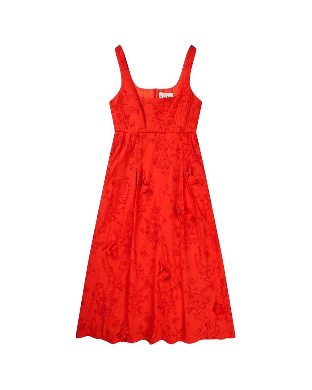 Munthe Red Fronia Midi Dress