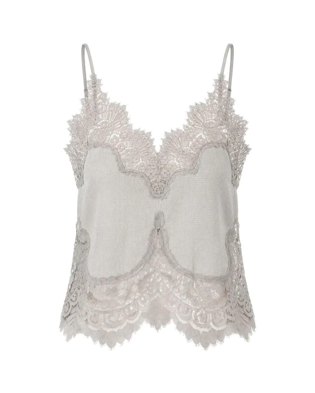 Stella Nova Gray Underlayer Lace Top