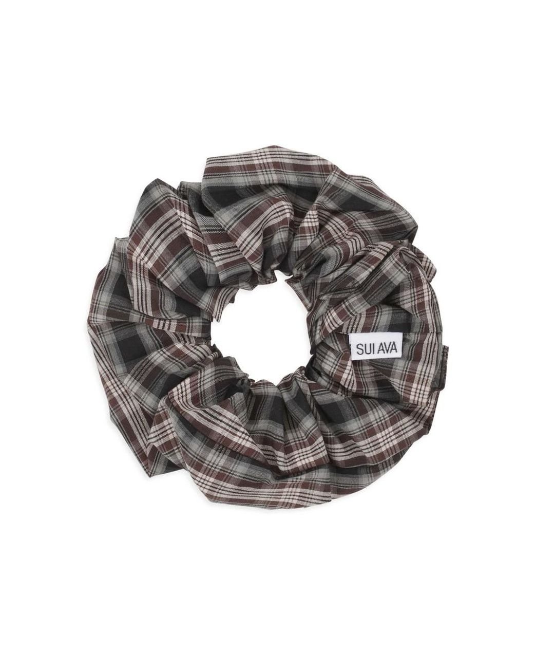 SUI AVA Metallic Tartan Scrunchie