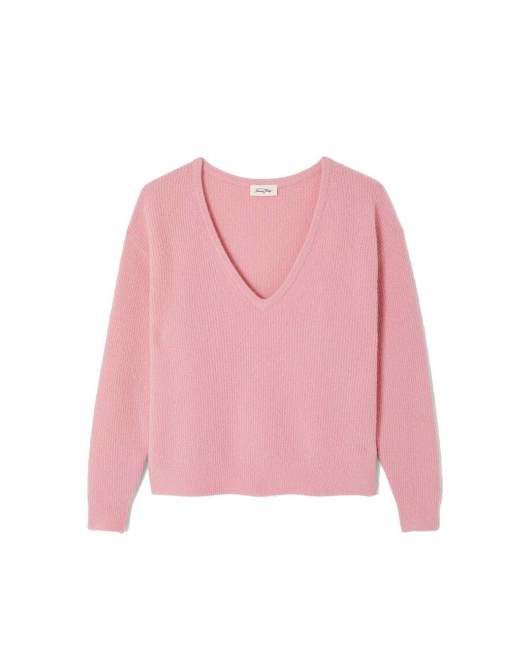 American Vintage Pink Damsville V Neck Knit Jumper