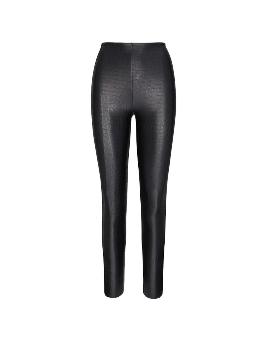 Commando Black Faux Leather Animal Leggings