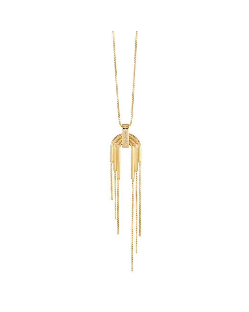 Rachel Jackson Metallic Into The Groove Tassel Necklace