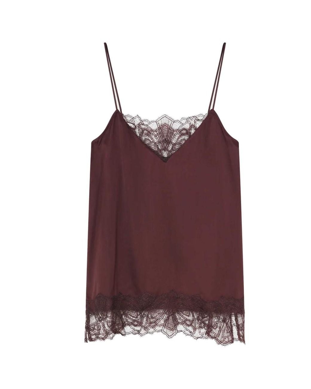 Day Birger et Mikkelsen Purple Nio Satin Lace Camisole Top