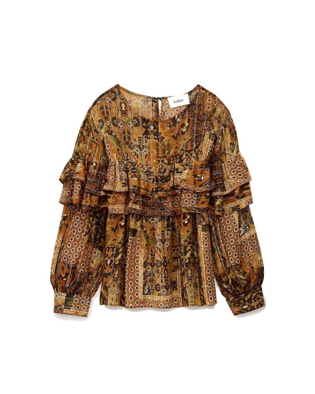 Ba&sh Brown Pixie Tiered Blouse