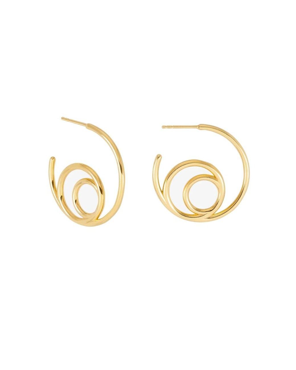Rachel Jackson Metallic Medium Swirl Hoop Earrings