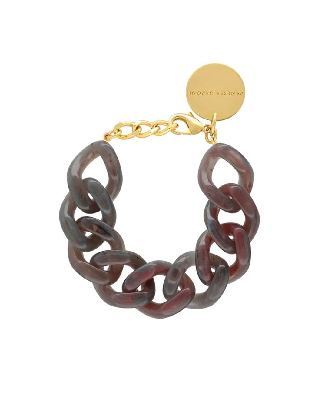 Vanessa Baroni Metallic Flat Chain Bracelet