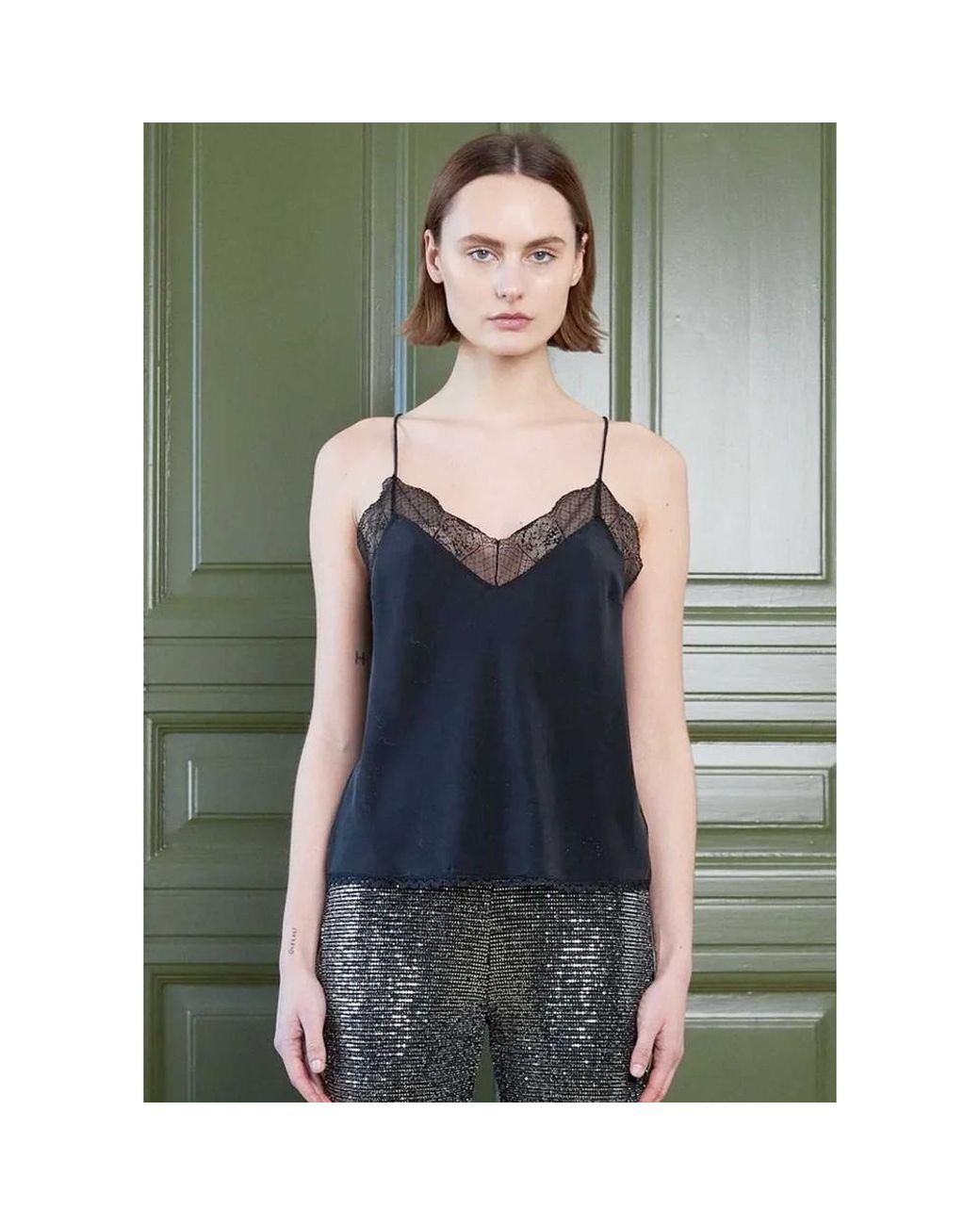Stella Nova Green Silk Slip Top