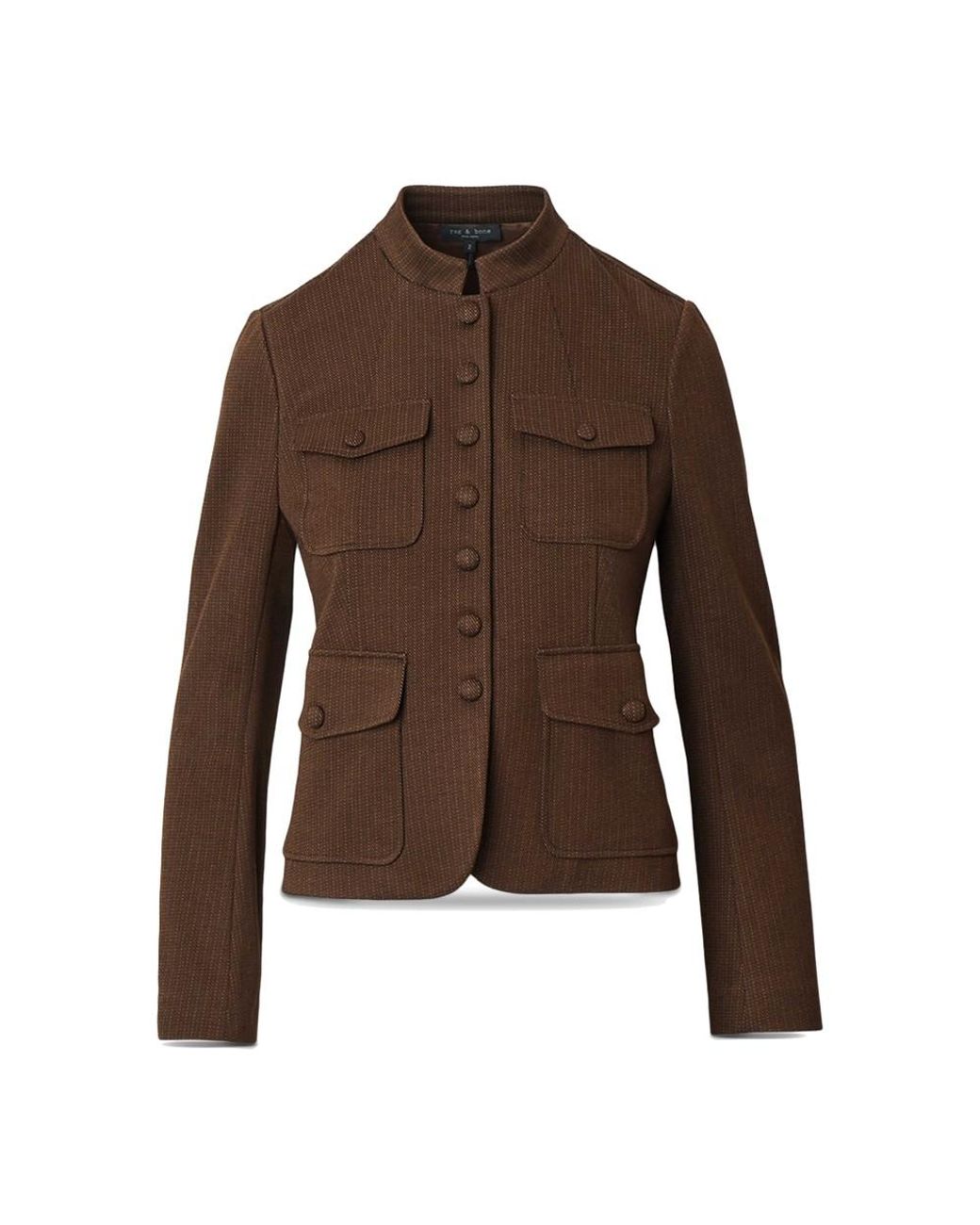 Rag & Bone Brown Mercer Ponte Jacquard Blazer