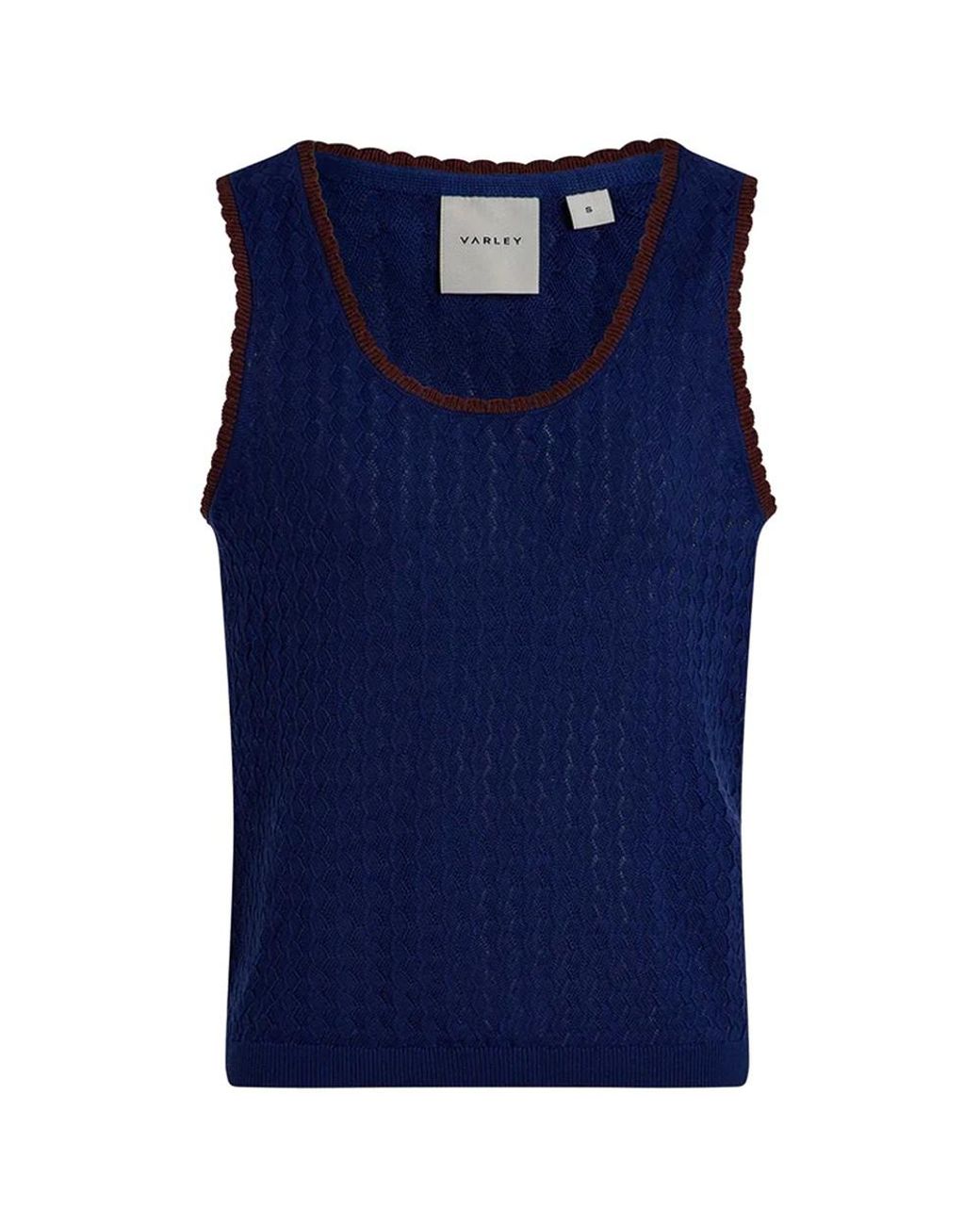 Varley Blue Jocey Knit Top