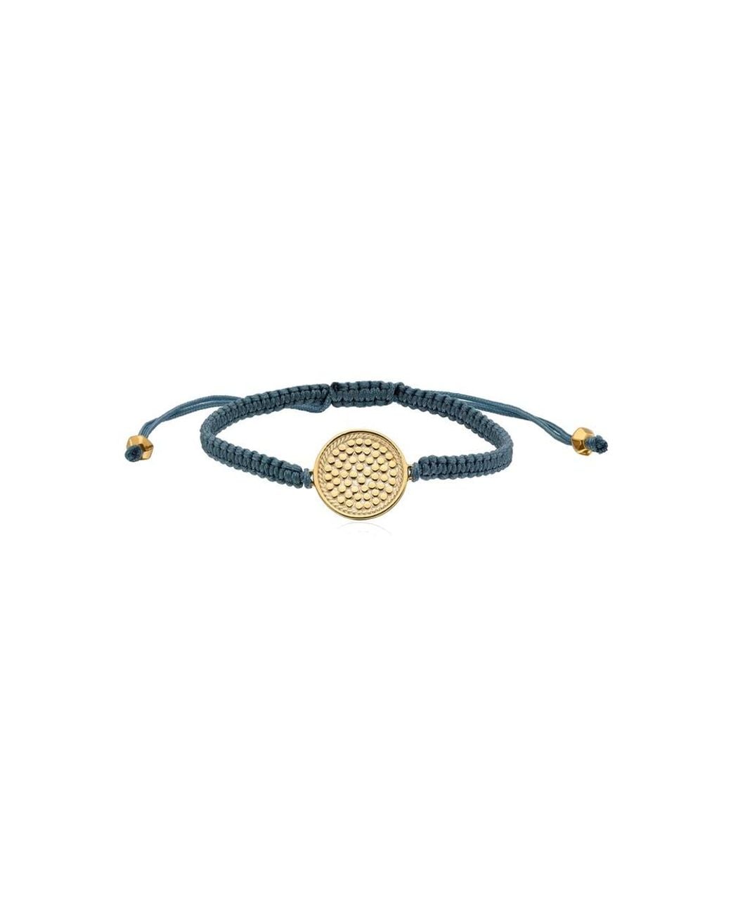 Anna Beck Blue Woven Dotted Disc Bracelet