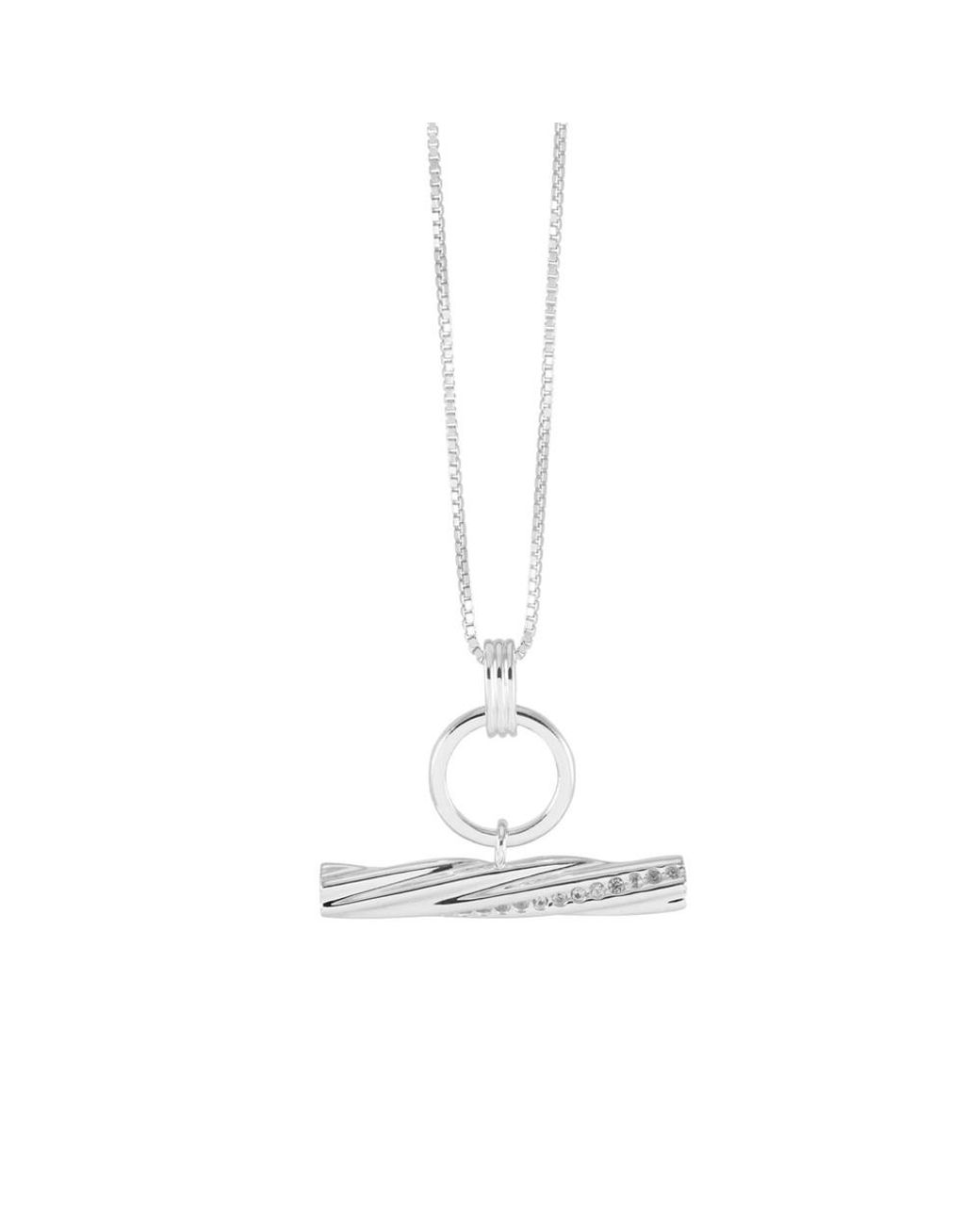 Rachel Jackson White Twisted T Bar Necklace
