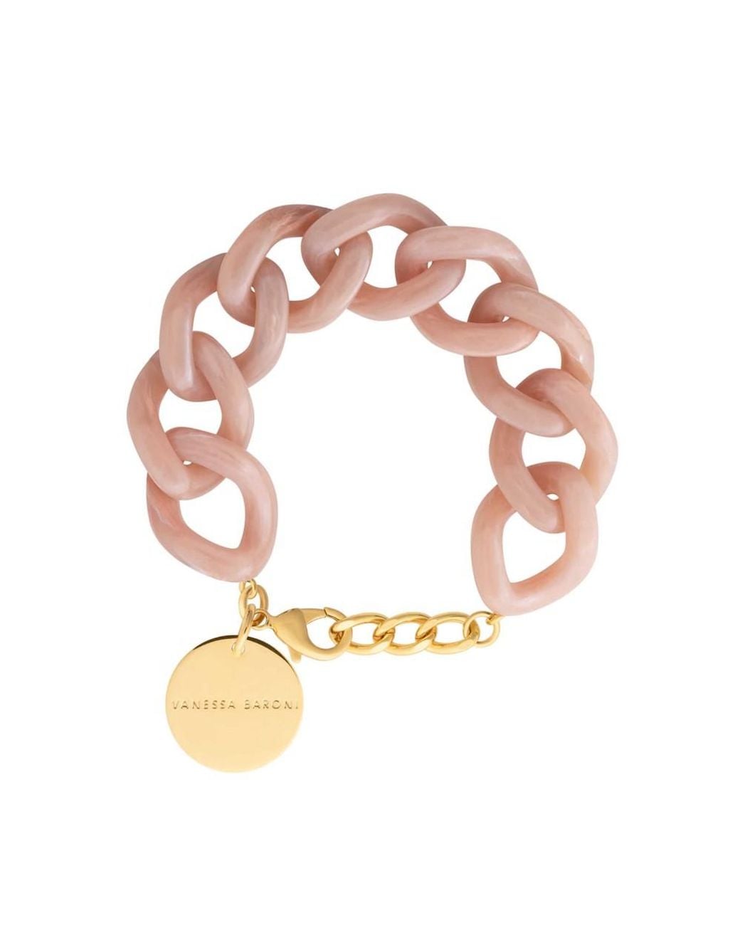 Vanessa Baroni Pink Flat Chain Bracelet