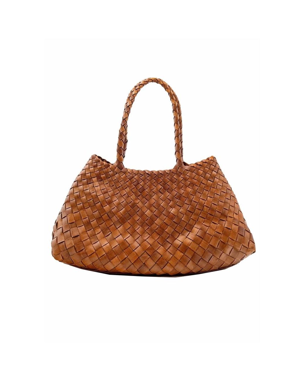 Dragon Diffusion Brown Santa Croce Big Woven Bag
