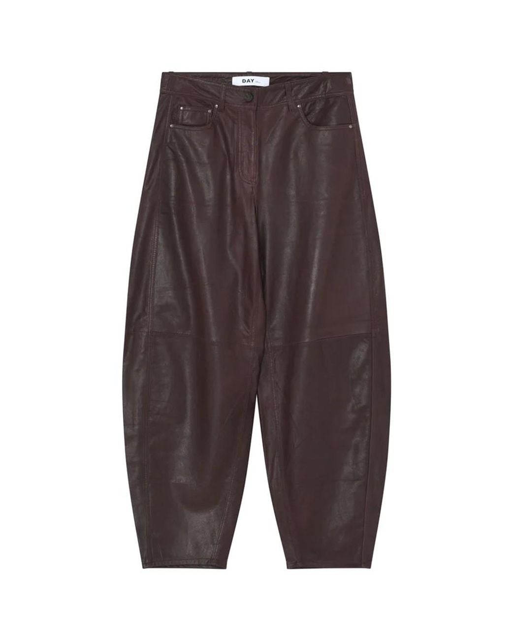Day Birger et Mikkelsen Gray Barrollo Leather Barrel Trousers