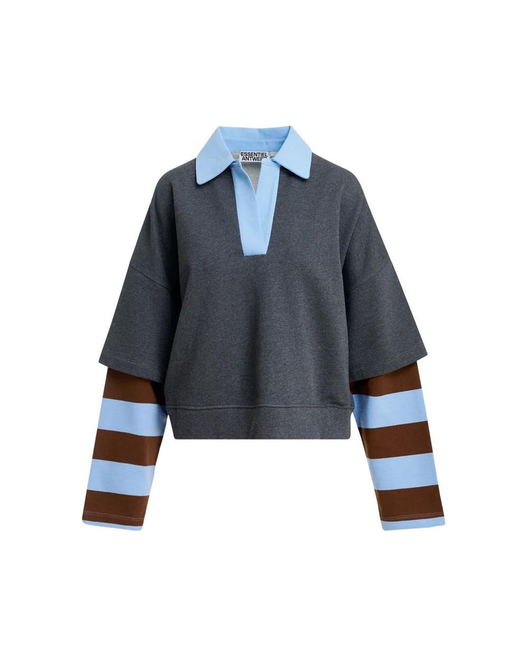 Essentiel Antwerp Blue Kantelou Layered Sweatshirt