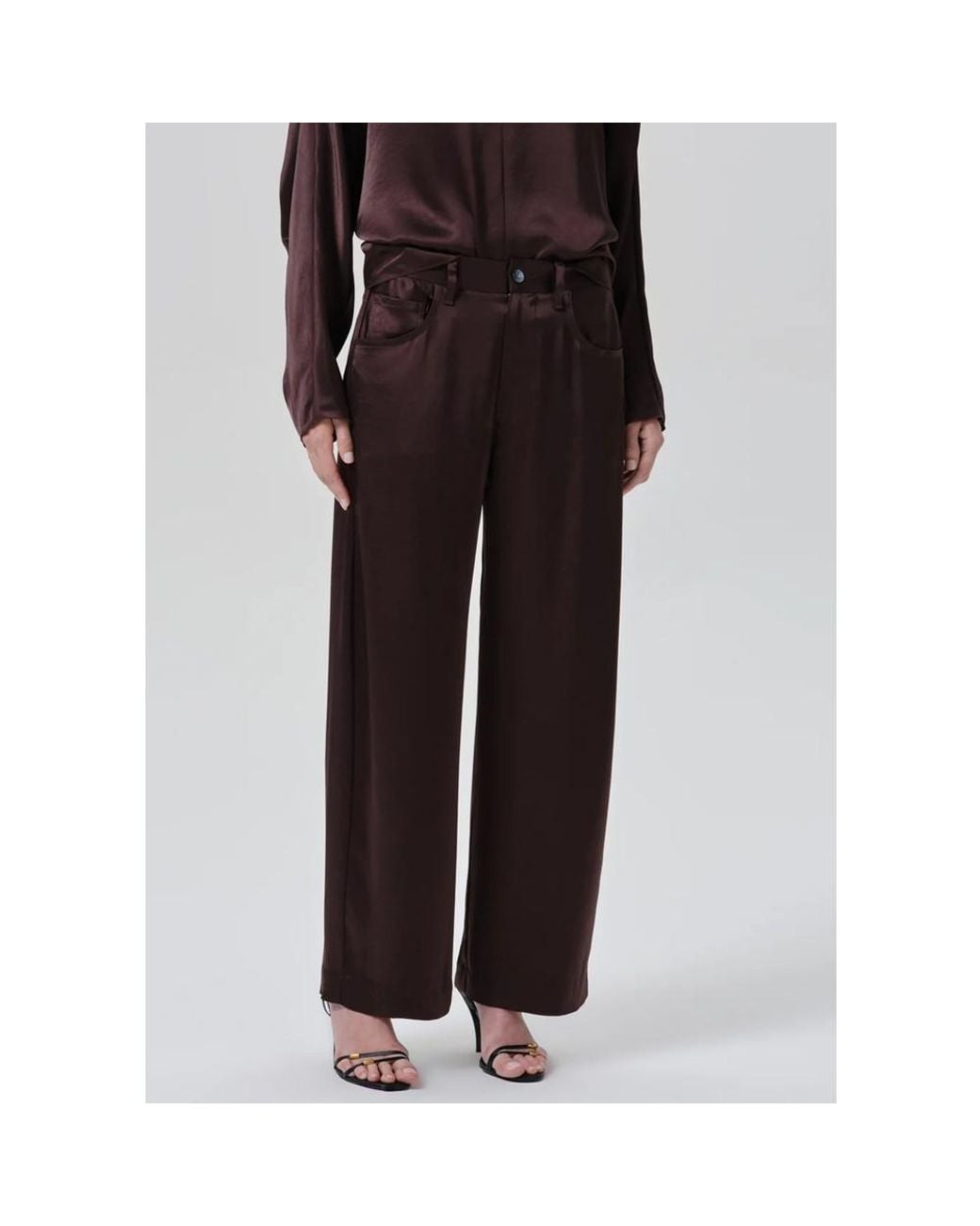 Citizens of Humanity Black Brynn Satin Trousers