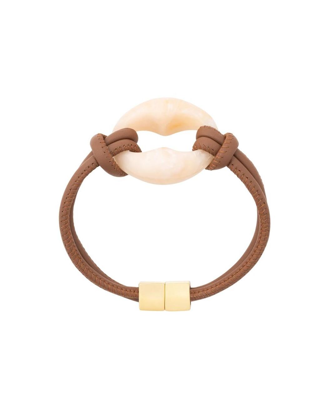 Vanessa Baroni White Turtle Leather Bracelet