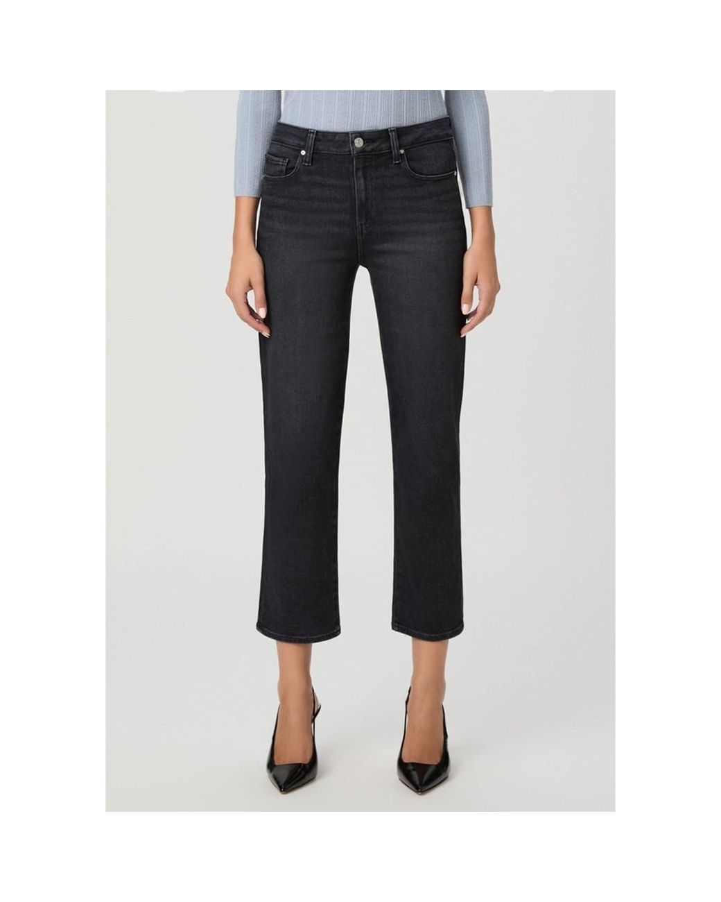 PAIGE Blue Mason Straight Mid-Rise Ankle Jean