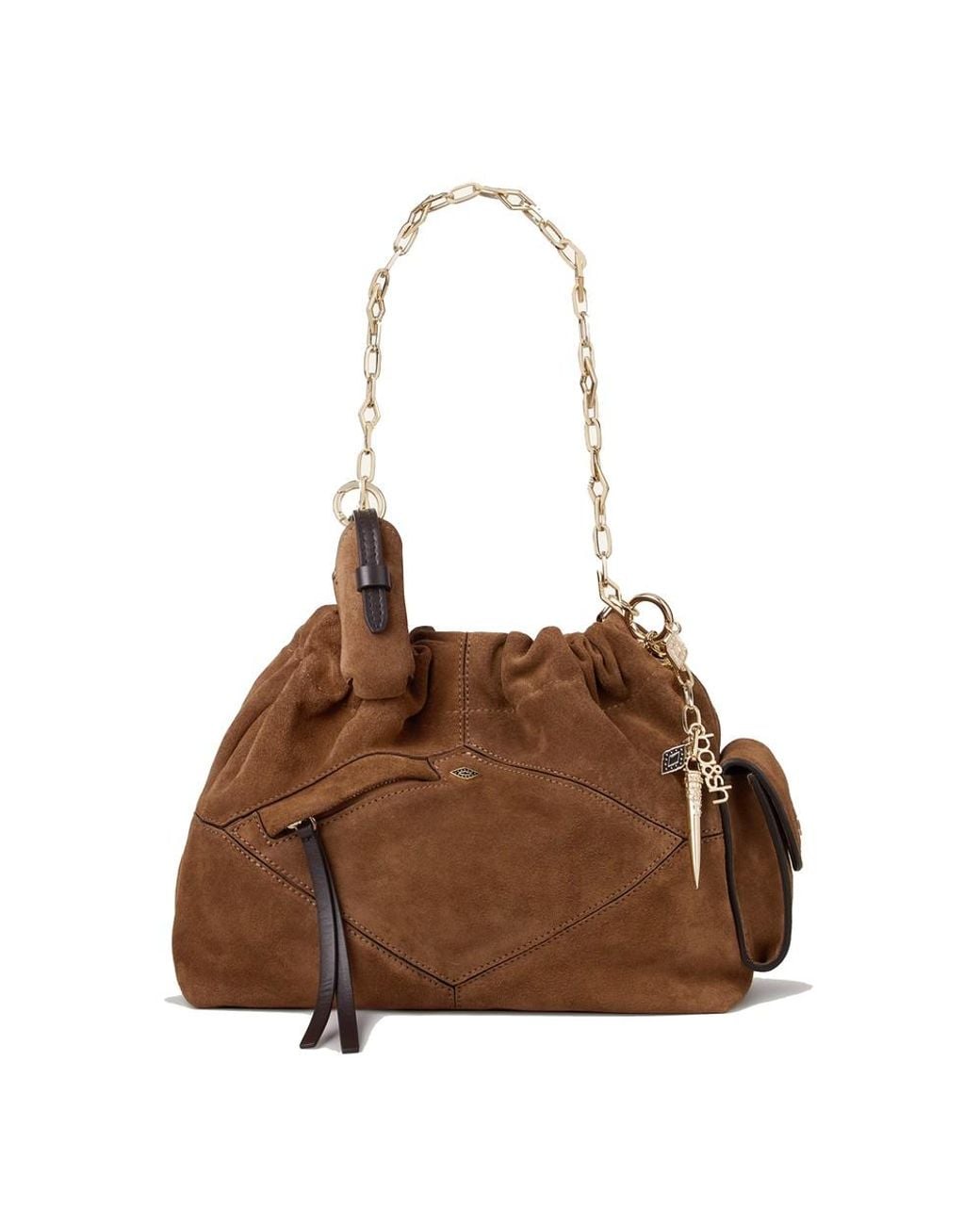 Ba&sh Brown Suede Mini June Tote Bag