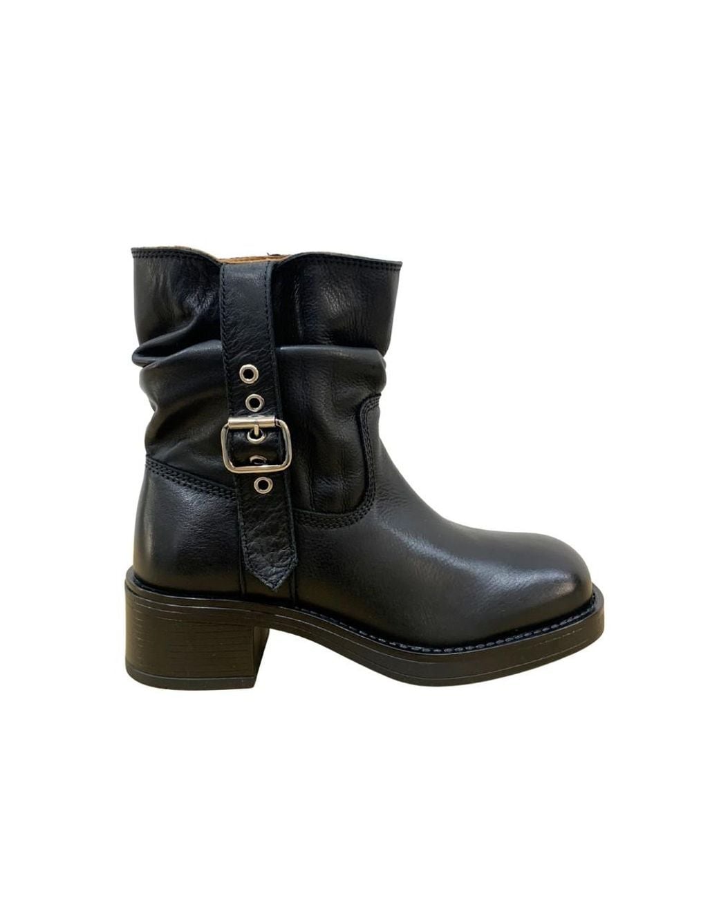 Pavement Black Nibba Leather Biker Boots