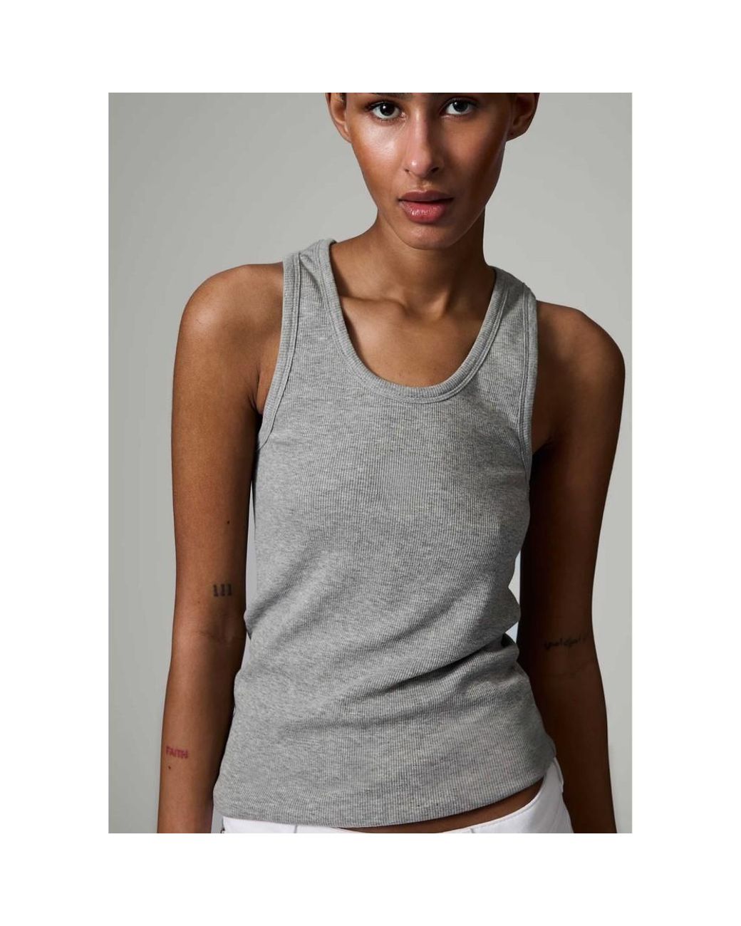 Day Birger et Mikkelsen Gray Camilo Ribbed Tank Top