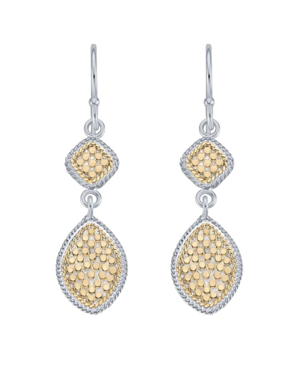 Anna Beck Metallic Double Drop Square Teardrop Earrings