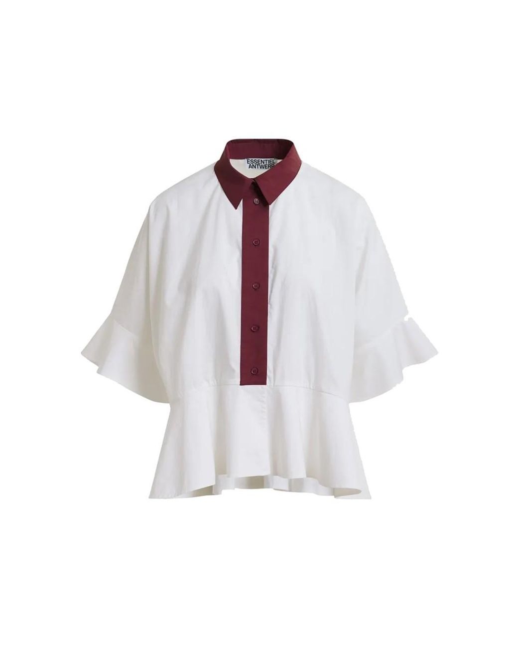 Essentiel Antwerp Purple Kaylee Cotton Peplum Blouse