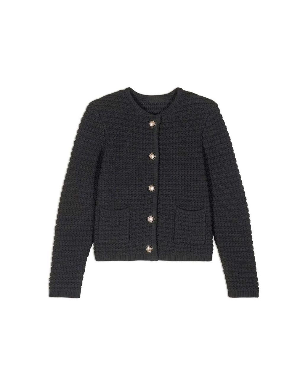 Ba&sh Black Gaspard Organic Cotton Cardigan