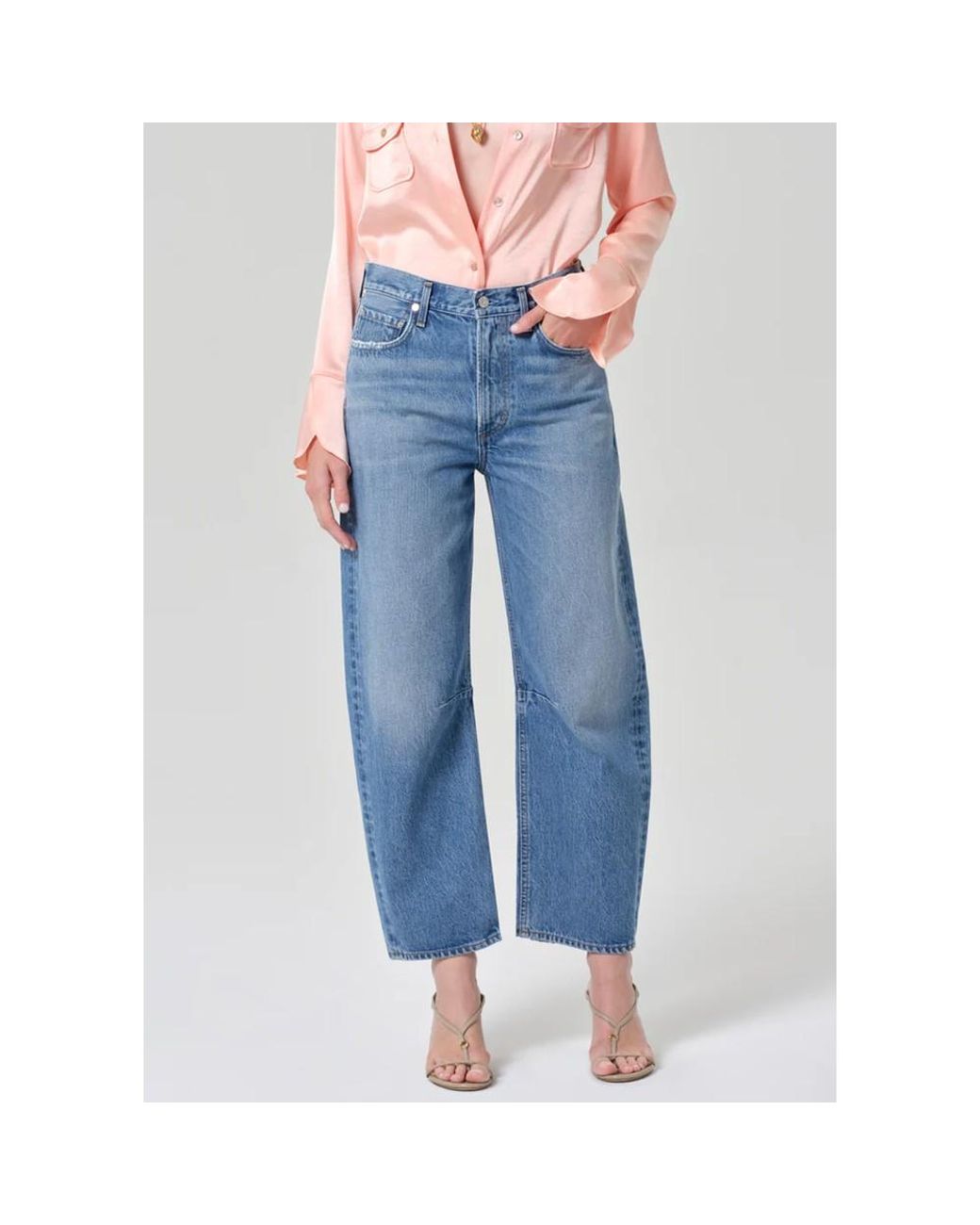 Citizens of Humanity Blue Miro Relaxed Barrel Leg High Rise Jean