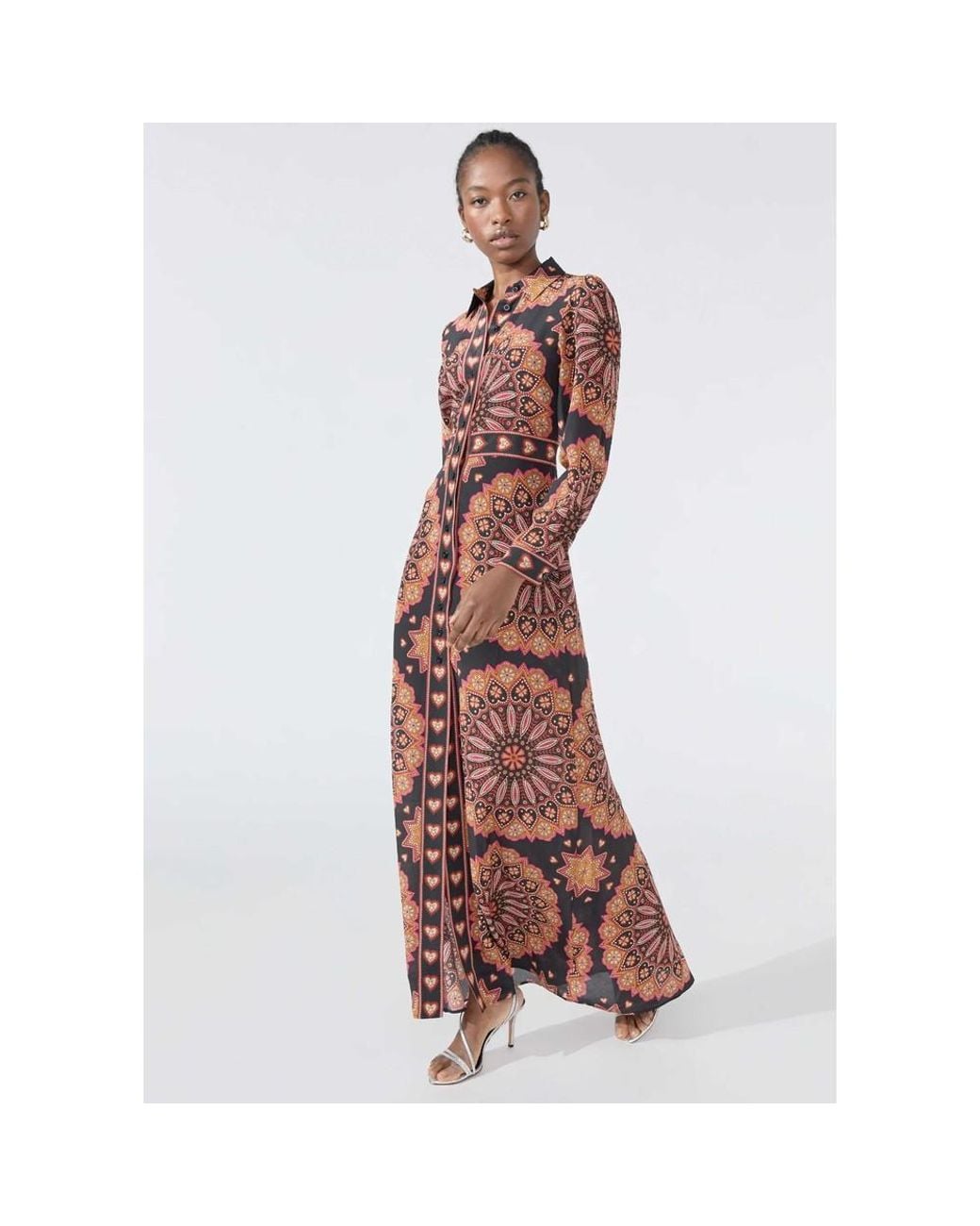 hayley menzies shirt dress HAYLEY MENZIES Silk Maxi Shirt Dress