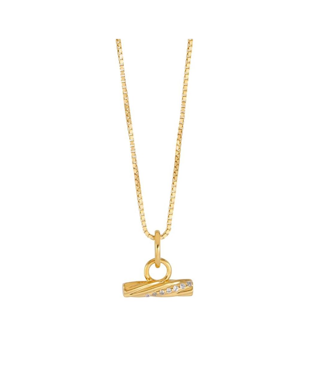 Rachel Jackson Metallic Mini Twisted T Bar Necklace