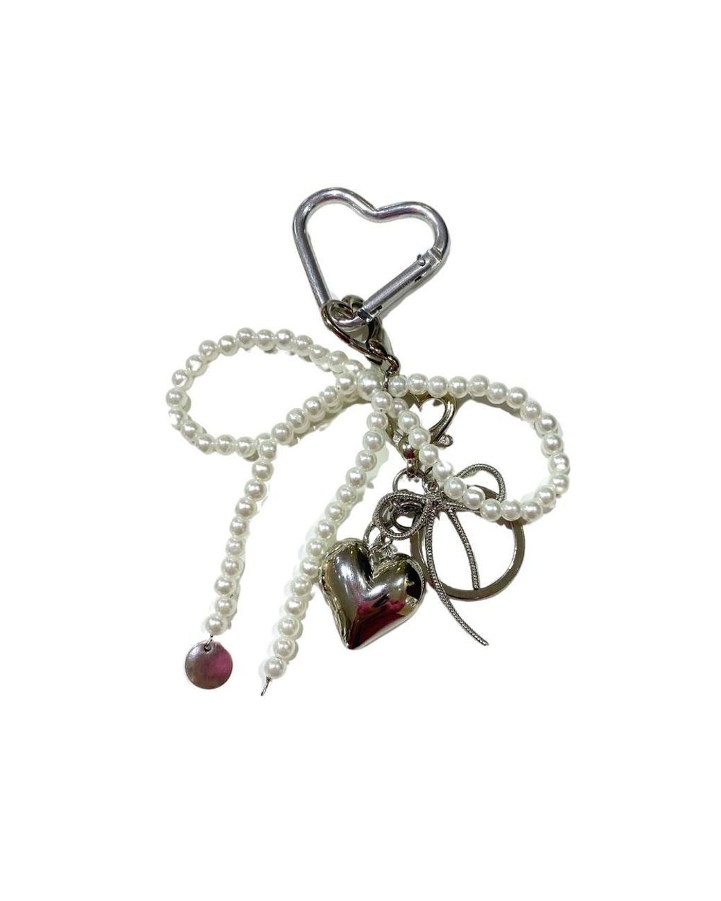 SUI AVA White Pearly Bow Bag Charm