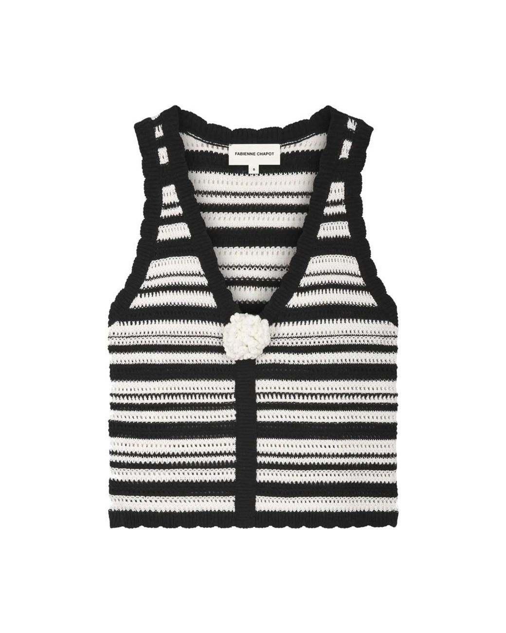 FABIENNE CHAPOT Black Paulina Organic Cotton Crochet Top