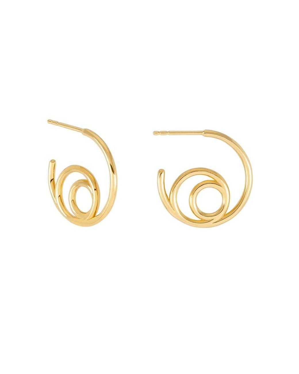 Rachel Jackson Metallic Small Swirl Hoop Earrings