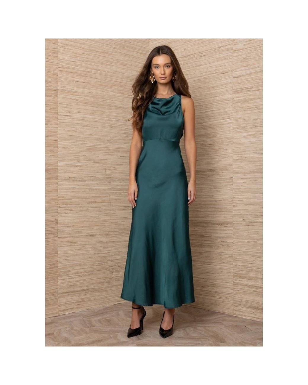Hale Bob Blue Strapless Tie Back Maxi Dress
