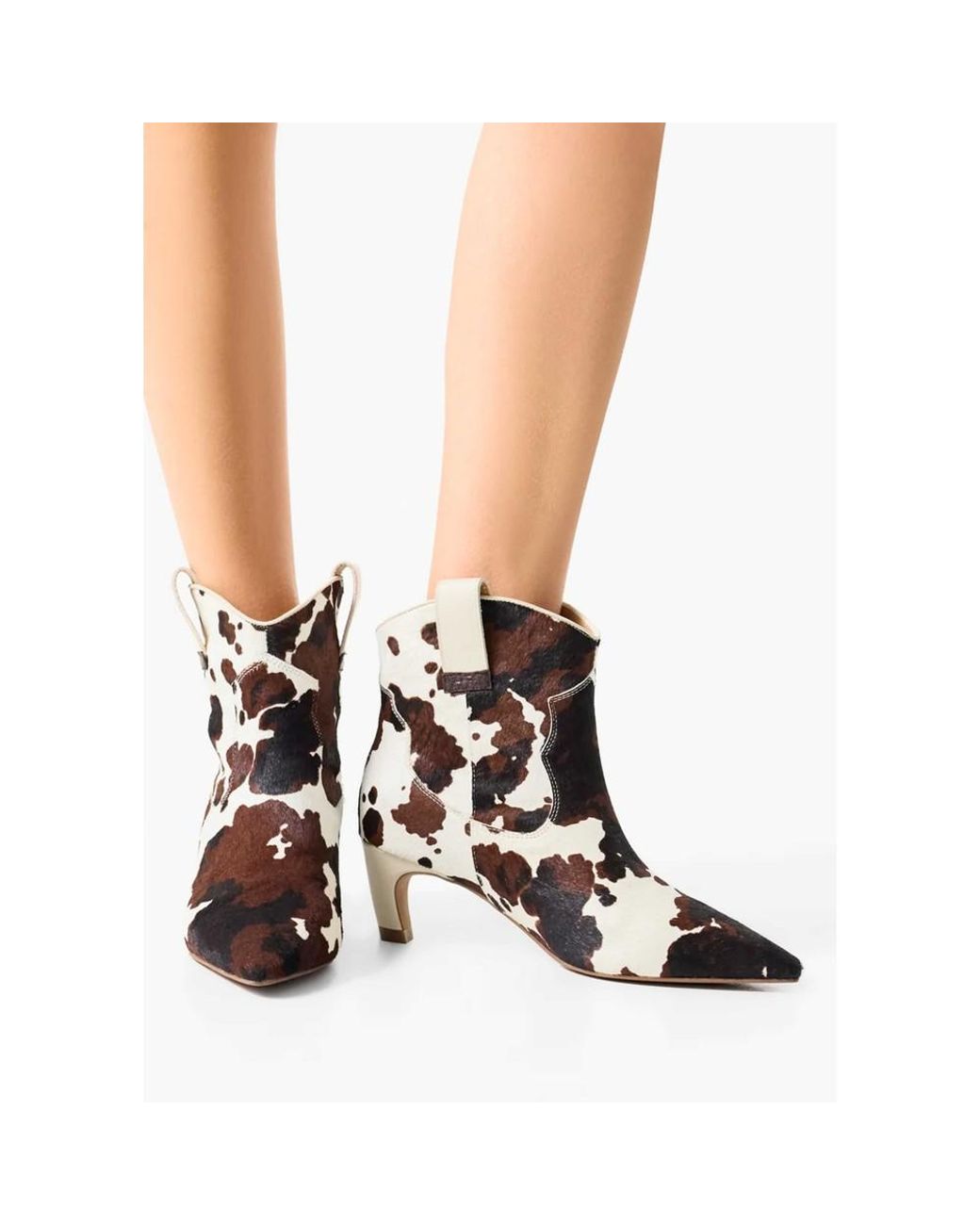 Woden White Dicte Animal Ankle Boots