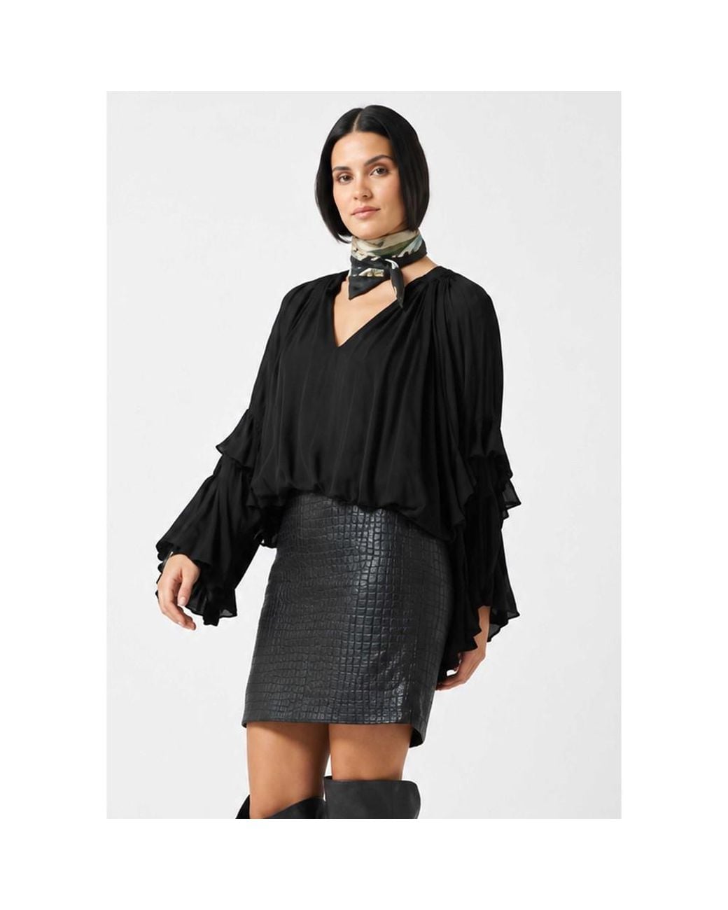 Scarlett Poppies Black Ardis Ruffle Top