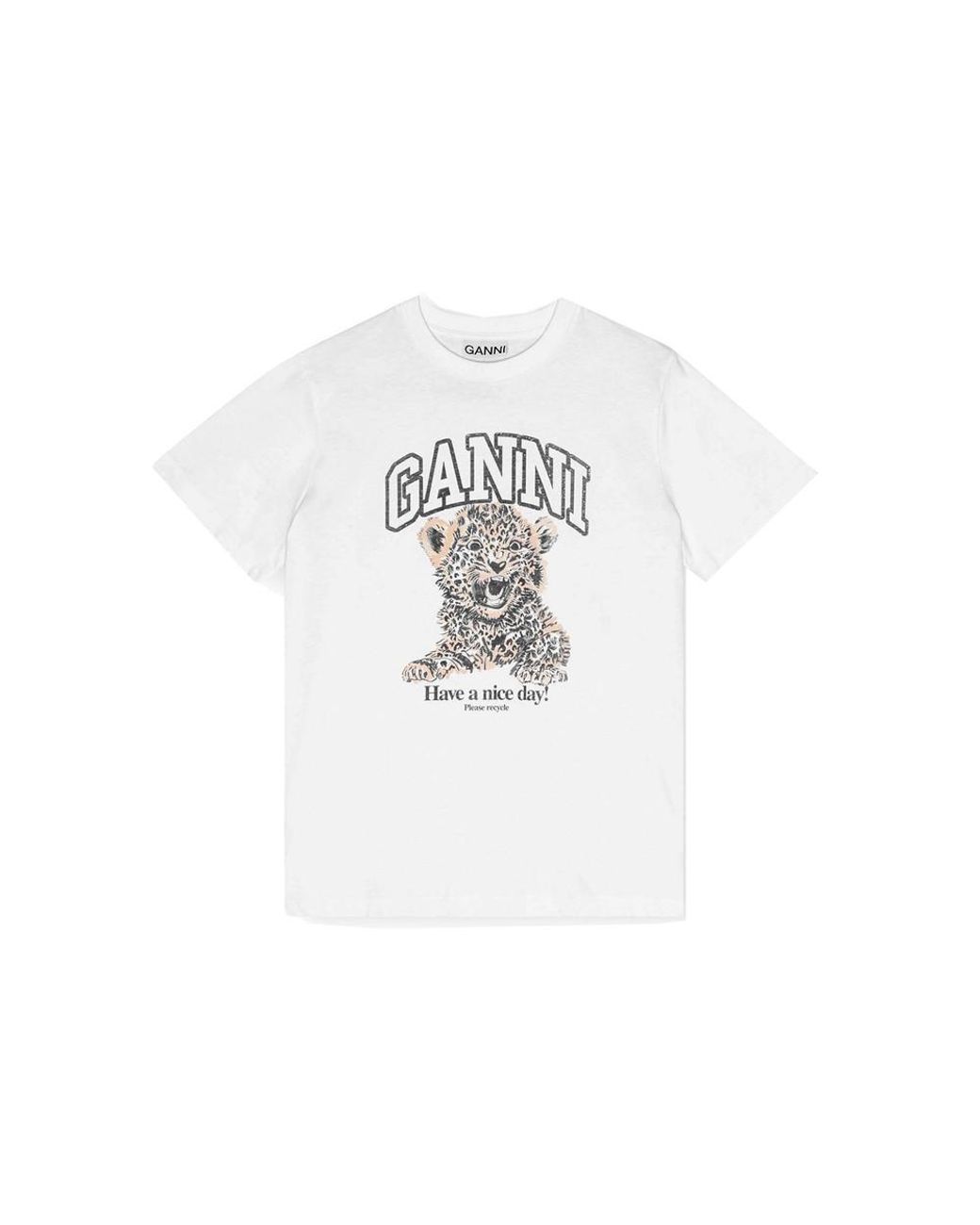 Ganni White Basic Jersey Relaxed T-Shirt