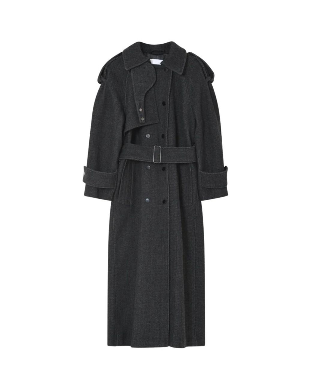 Day Birger et Mikkelsen Black Capthin Wool Structured Coat