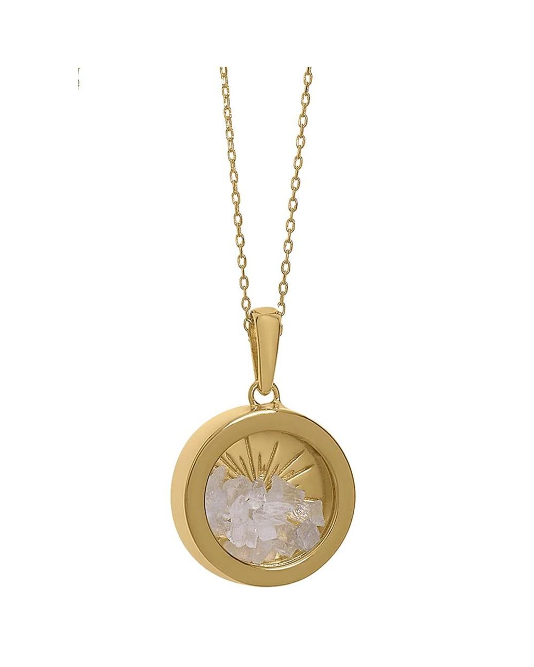 Rachel Jackson Metallic Medium Deco Amulet June Birthstone Necklace