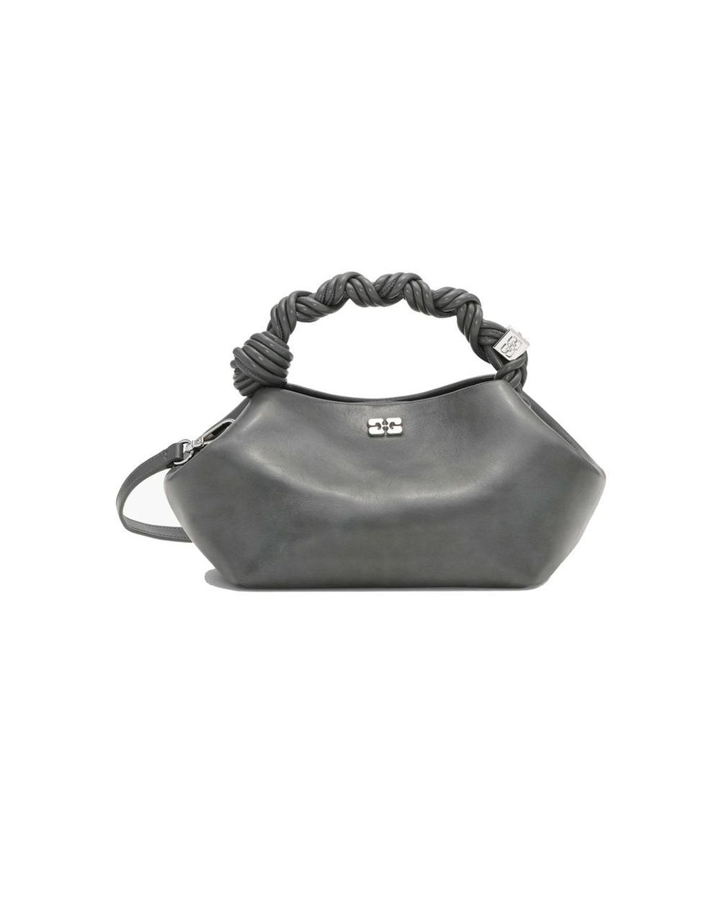 Ganni Gray Small Leather Bou Bag