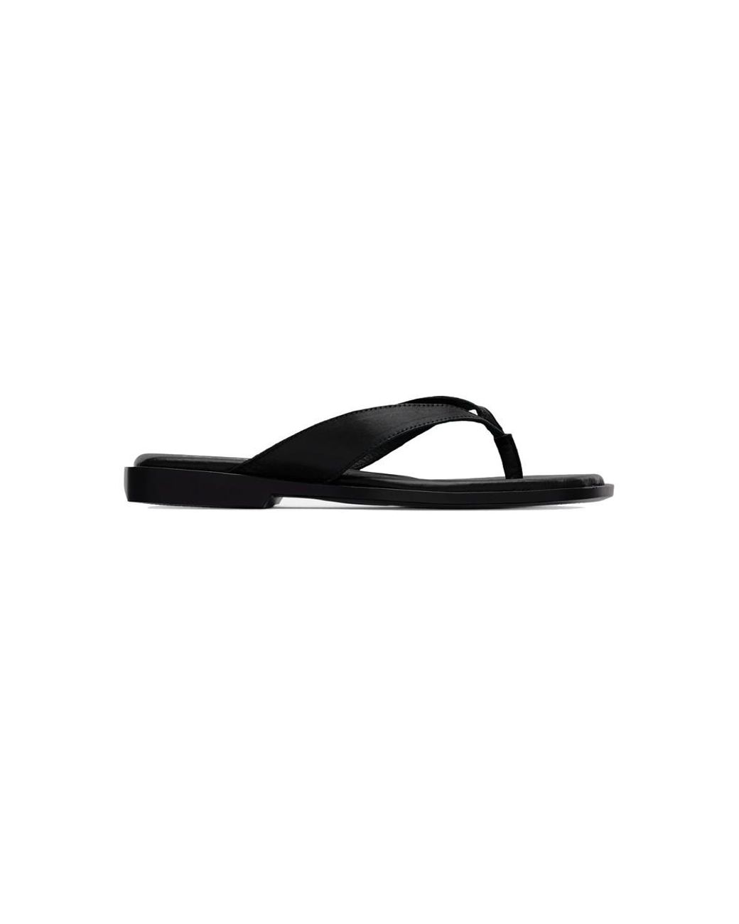 Pavement Black Lina Leather Sandal