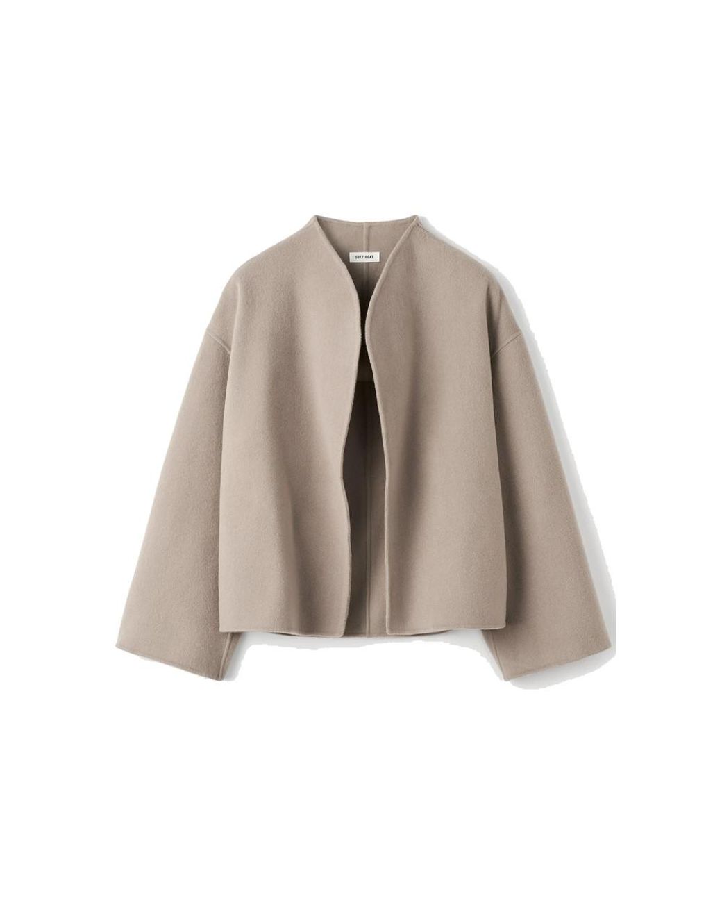 Soft Goat Brown Short Wool Blend Jacket