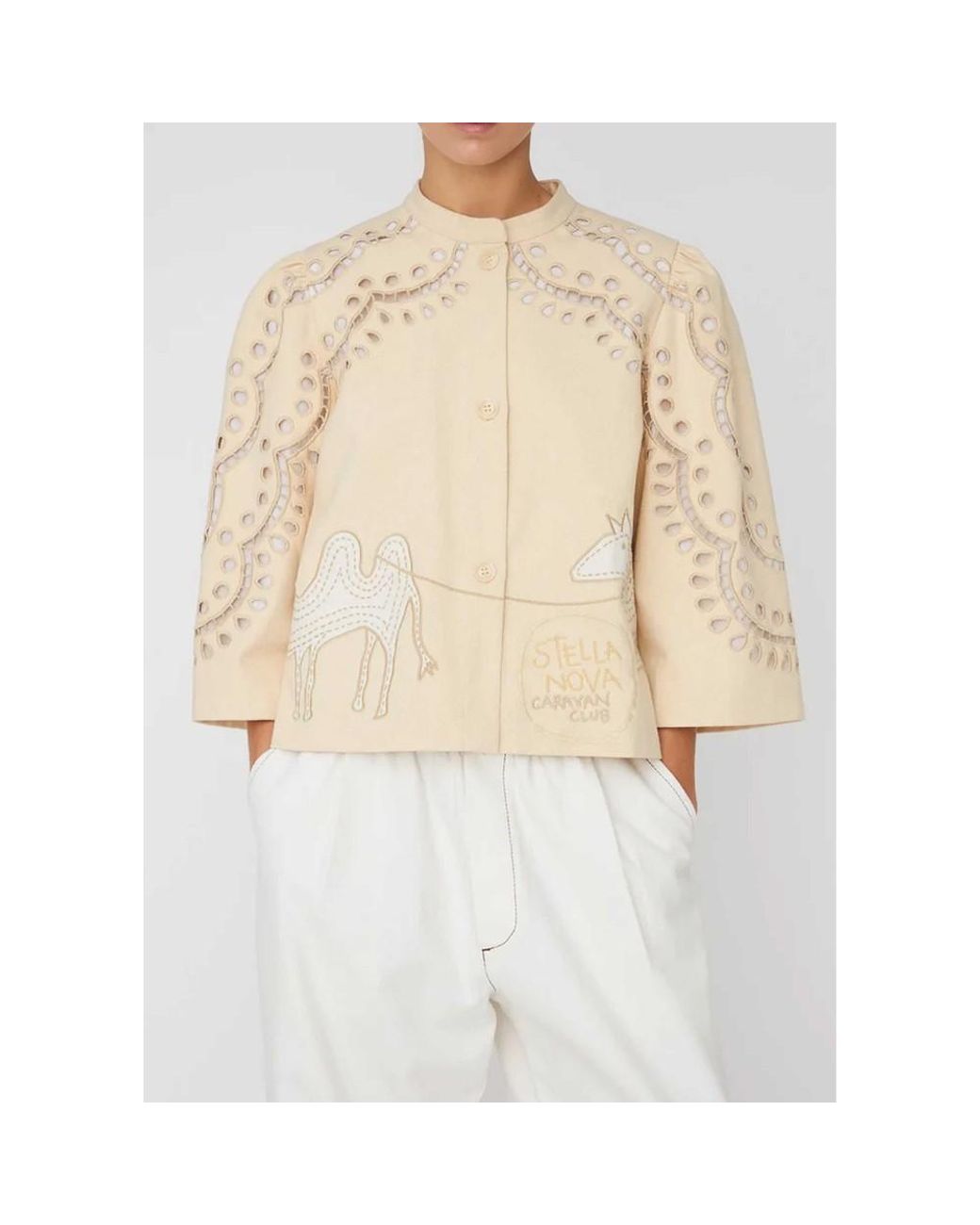 Stella Nova Natural Embroidery Anglaise Cotton Jacket