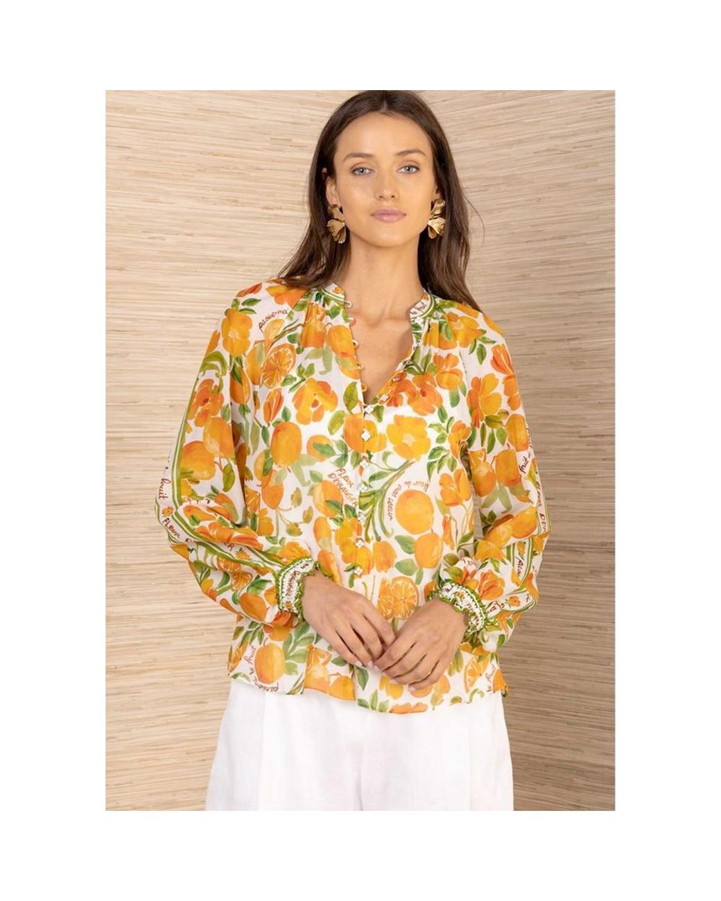Hale Bob Metallic Print Blouse