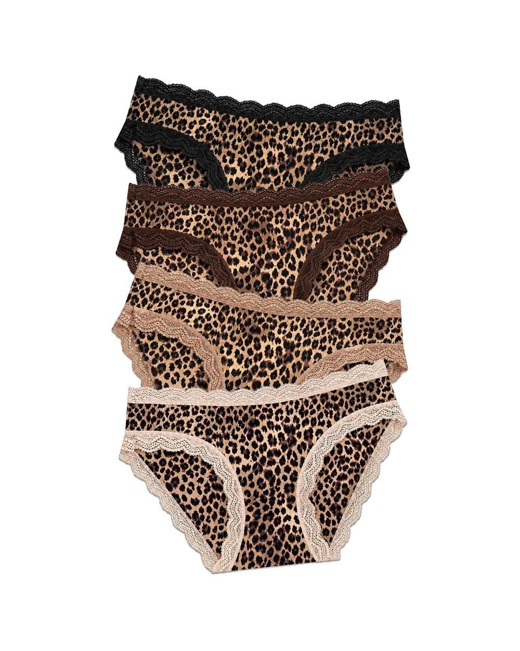 Stripe & Stare Black Set Of 4 Briefs