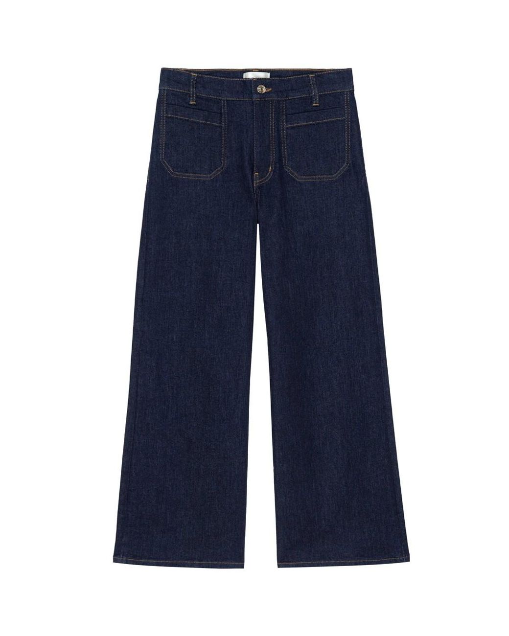 FRAME Blue Le Slim Palazzo Modern Pocket Jeans