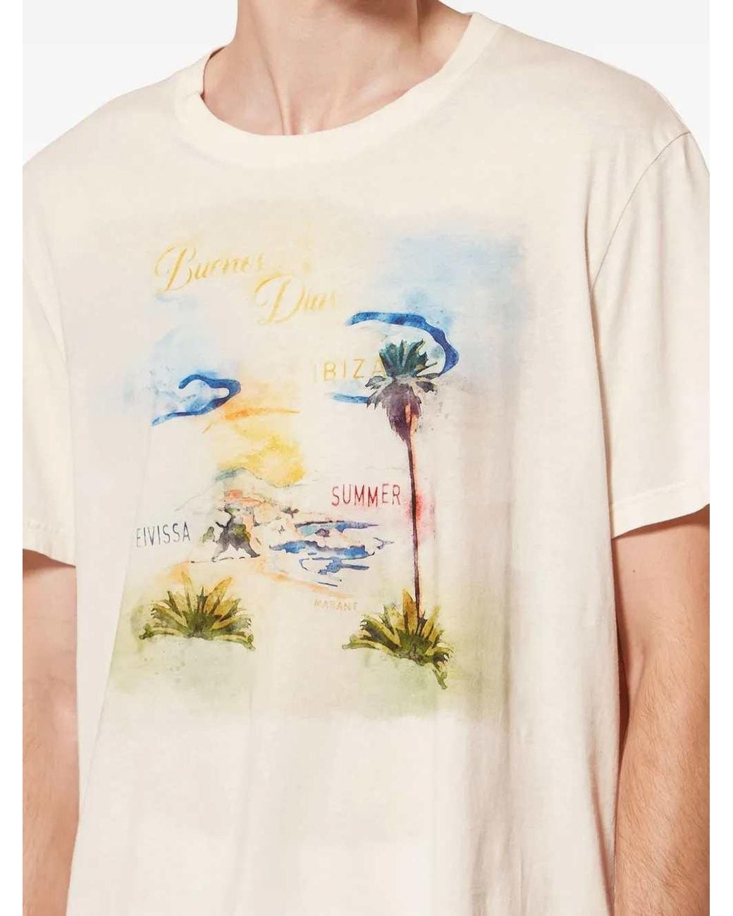 Isabel Marant White Marant Honore T-Shirt With Graphic Print for men