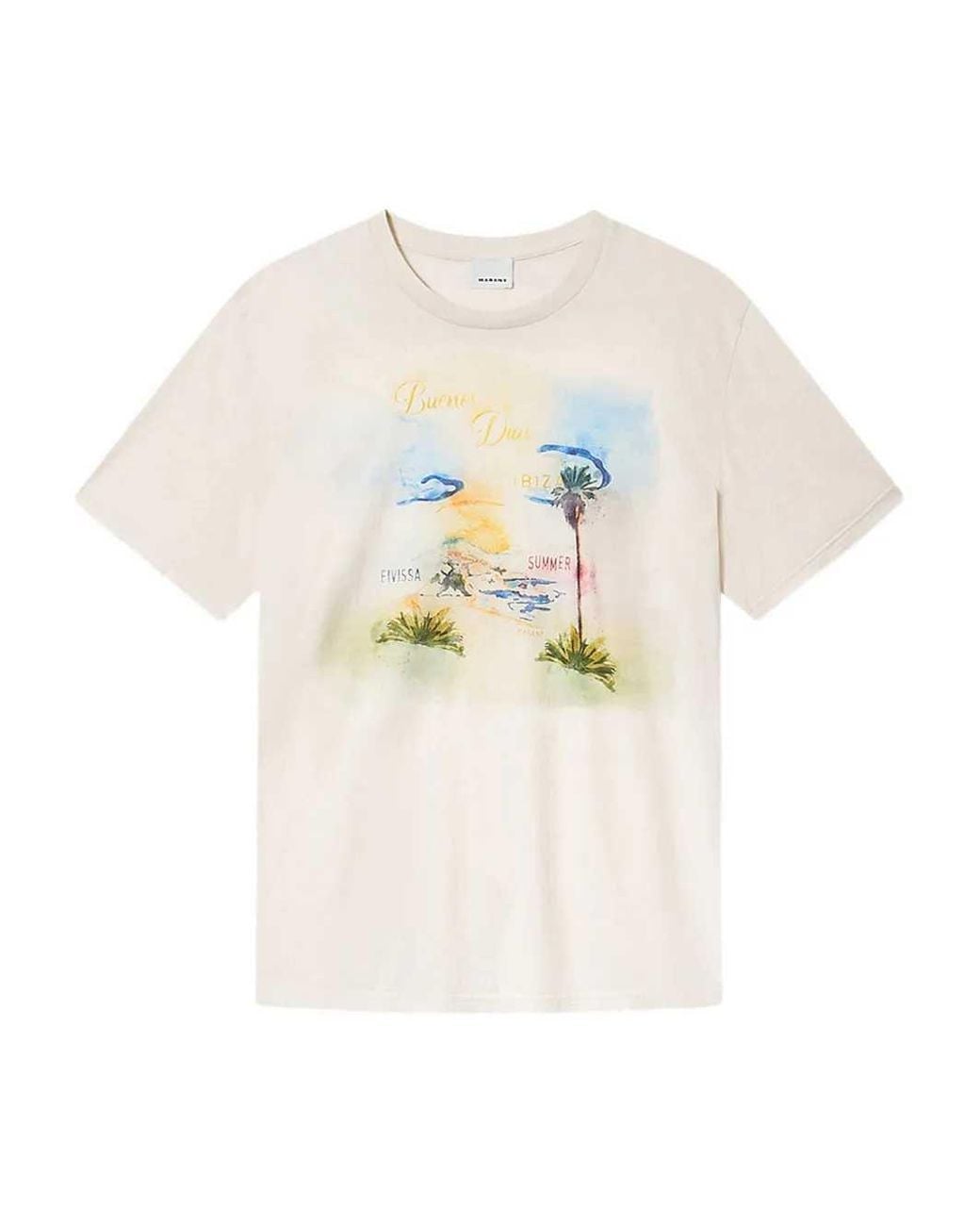 Isabel Marant White Marant Honore T-Shirt With Graphic Print for men