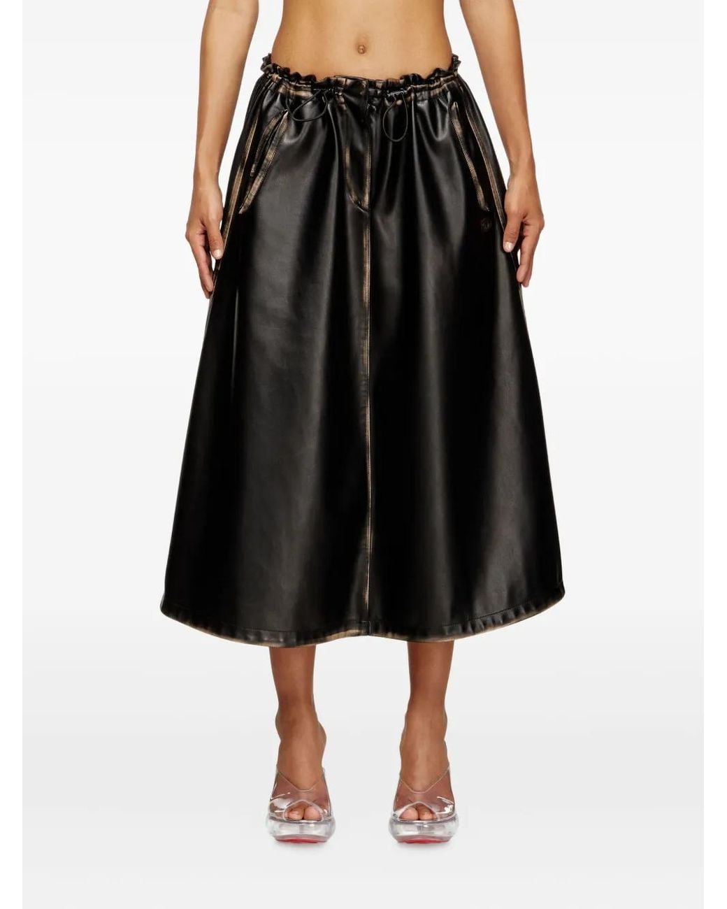 DIESEL Black 'O-Blivion' Midi Skirt